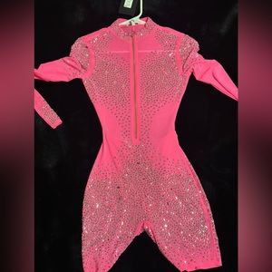 pink jumpsuit rhinestones